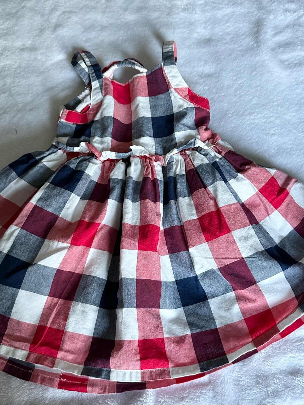 Girls Red, Navy & White Plaid Sundress - Cute Casual Dress